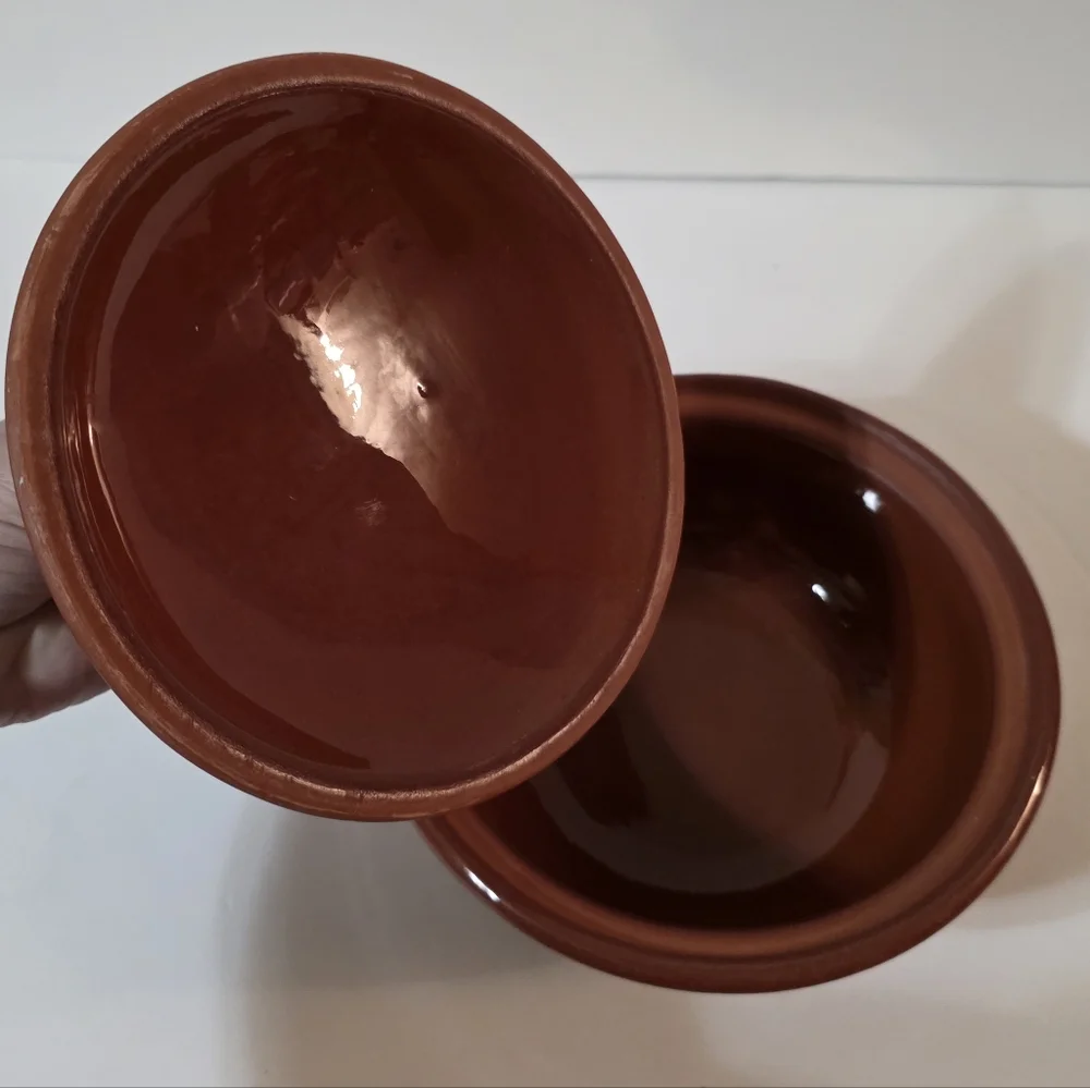Hand Crafted Redware Pottery Casserole Mexico